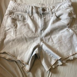 Light wash jean shorts